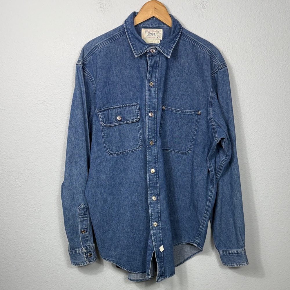 Vintage Authentic Dungarees Polo Ralph Lauren Men's Denim Shirt